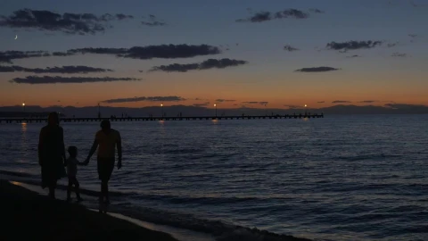 Stock Video Family Walking Home From The Beach Live Wallpaper For PC - Free Live Wallpaper