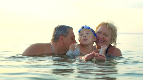 Stock Video Family Standing In The Ocean Live Wallpaper For PC - Free Live Wallpaper