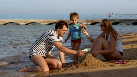 Stock Video Family Playing With Wet Sand Live Wallpaper For PC - Free Live Wallpaper
