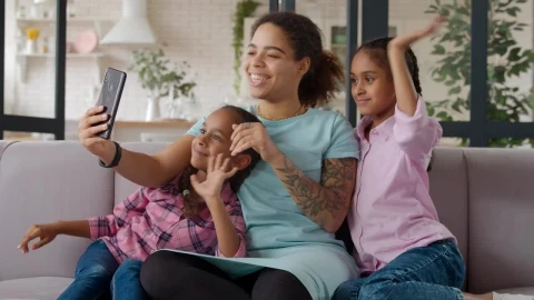 Stock Video Family Making A Video Call On Smartphone Live Wallpaper For PC - Free Live Wallpaper