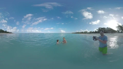 Stock Video Family In The Ocean Shown In Vr Live Wallpaper For PC - Free Live Wallpaper