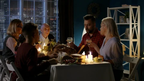 Stock Video Family Having Thanksgiving Dinner At Home Live Wallpaper For PC - Free Live Wallpaper