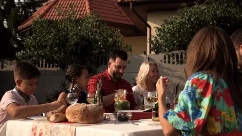 Stock Video Family Having Dinner In The Garden On A Sunny Day Live Wallpaper For PC - Free Live Wallpaper