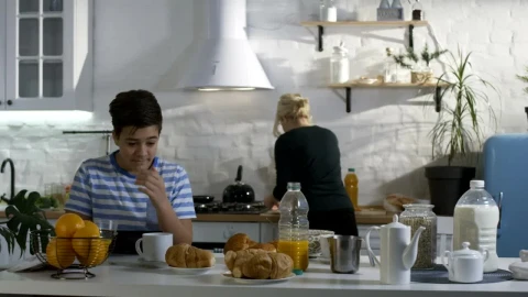Stock Video Family Having Breakfast In The Kitchen Live Wallpaper For PC - Free Live Wallpaper