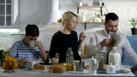 Stock Video Family Having Breakfast In The Morning Live Wallpaper For PC - Free Live Wallpaper