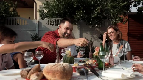 Stock Video Family Having A Fancy Dinner Outdoors Live Wallpaper For PC - Free Live Wallpaper