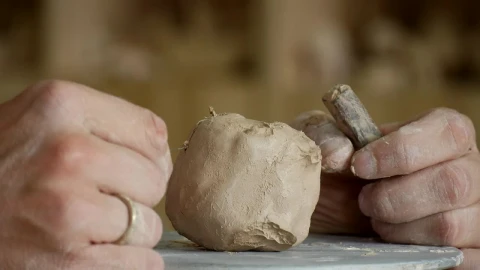 Stock Video Hands Cutting The Clay With A Wire Live Wallpaper For PC - Free Live Wallpaper