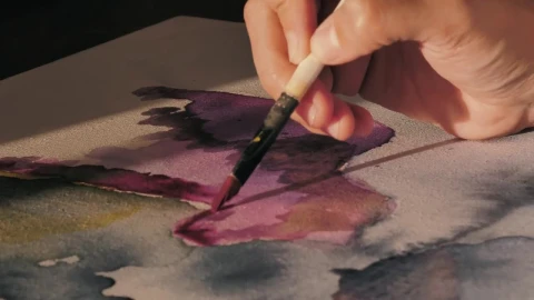 Stock Video Hand Of An Artist With A Brush When Painting Live Wallpaper For PC - Free Live Wallpaper