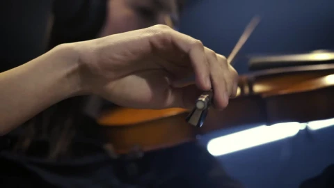 Stock Video Hand Of A Violinist Gently Playing Her Instrument Live Wallpaper For PC - Free Live Wallpaper