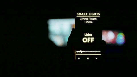 Stock Video Hand Holds Mobile App Showing Future Smart Home Features Live Wallpaper For PC - Free Live Wallpaper