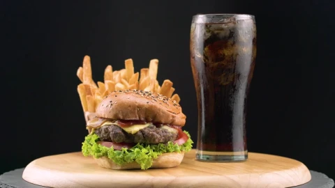 Stock Video Hamburger With French Fries And Soda Live Wallpaper For PC - Free Live Wallpaper