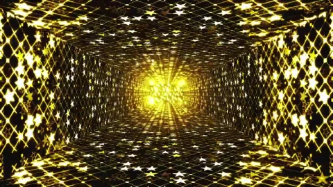 Stock Video Hallway With Lights With Golden Twinkling Shapes Live Wallpaper For PC - Free Live Wallpaper