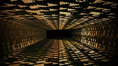 Stock Video Hallway With Golden Figures On The Surfaces Loop Live Wallpaper For PC - Free Live Wallpaper