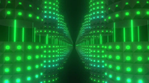 Stock Video Hallway Rows Of Rotating Cylinders With Green Lights Live Wallpaper For PC - Free Live Wallpaper