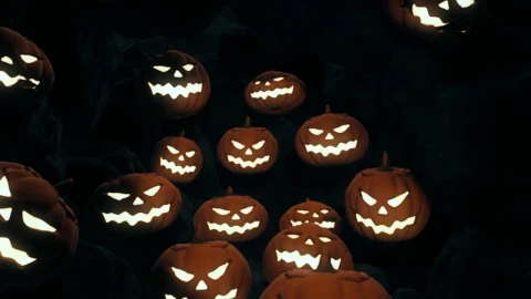Stock Video Halloween Sign And Evil Pumpkins Falling Live Wallpaper For PC - Free Live Wallpaper