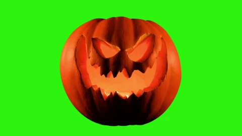 Stock Video Halloween Pumpkin On A Chroma Green Background Live Wallpaper For PC - Free Live Wallpaper