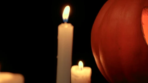 Stock Video Halloween Pumpkin And Candles At Night Live Wallpaper For PC - Free Live Wallpaper