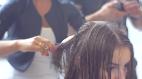 Stock Video Hairdresser Using Fire To Cut The Womans Hair Live Wallpaper For PC - Free Live Wallpaper