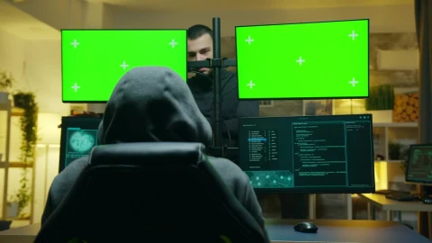 Stock Video Hackers With Multiple Screens Live Wallpaper For PC - Free Live Wallpaper