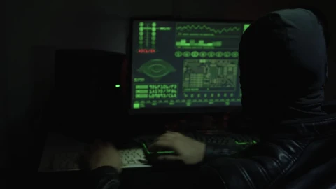 Stock Video Hacker With Balaclava Working In Front Of A Computer Live Wallpaper For PC - Free Live Wallpaper