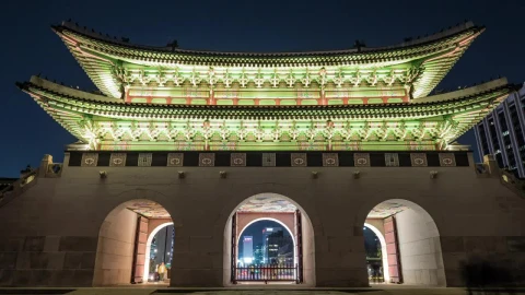 Stock Video Gwanghwamun Gate In South Korea Live Wallpaper For PC - Free Live Wallpaper