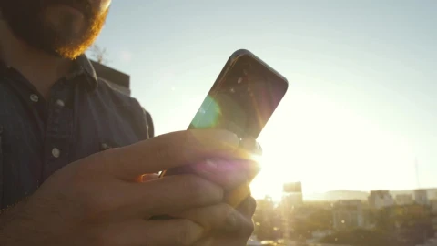 Stock Video Guy Texting At Sunset Live Wallpaper For PC - Free Live Wallpaper