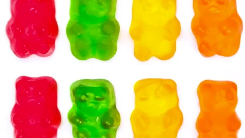 Stock Video Gummy Bears Lined Up On A White Background Live Wallpaper For PC - Free Live Wallpaper