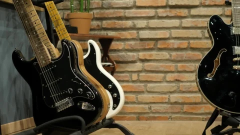 Stock Video Guitarist Takes An Electric Acoustic Guitar Live Wallpaper For PC - Free Live Wallpaper
