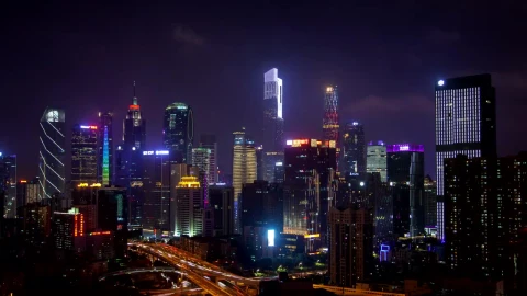 Stock Video Guangzhou Downtown Flashing Skyscrapers Live Wallpaper For PC - Free Live Wallpaper
