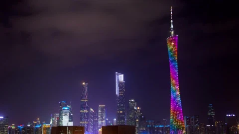 Stock Video Guangzhou Cityscape And City Lights Live Wallpaper For PC - Free Live Wallpaper