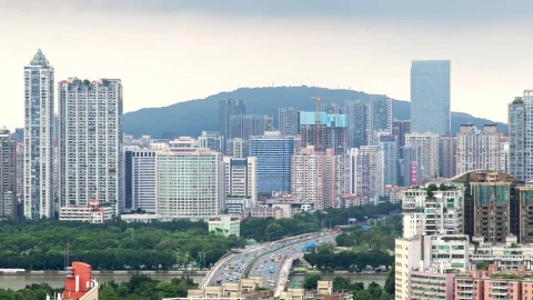 Stock Video Guangzhou Cityscape And Traffic At Daytime Live Wallpaper For PC - Free Live Wallpaper