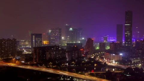 Stock Video Guangzhou Cityscape And City Lights And Traffic Live Wallpaper For PC - Free Live Wallpaper