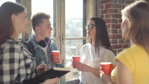 Stock Video Group Of Friends Share Drinks And Ideas By Window Live Wallpaper For PC - Free Live Wallpaper