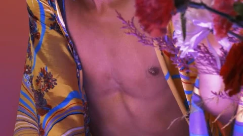 Stock Video Gay Boy In Makeup Appreciating A Flower Arrangement Live Wallpaper For PC - Free Live Wallpaper