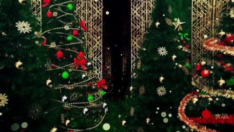 Stock Video Gatsby Style Christmas Trees D Loop Video Live Wallpaper For PC - Free Live Wallpaper