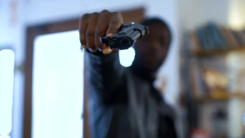 Stock Video Gangster Aiming With A Gun At The Camera Live Wallpaper For PC - Free Live Wallpaper