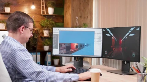 Stock Video Gaming Designer Works In D Computer Software Live Wallpaper For PC - Free Live Wallpaper