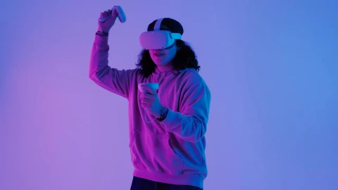 Stock Video Gamer Playing A Virtual Reality Fighting Game Live Wallpaper For PC - Free Live Wallpaper