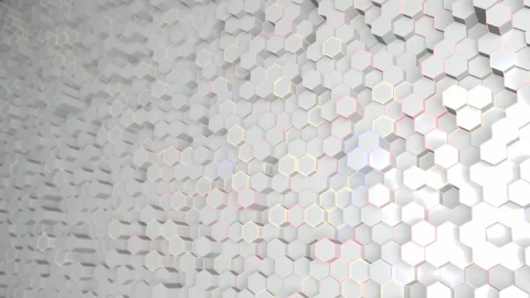 Stock Video Futuristic Wall With Abstract White Hexagons Live Wallpaper For PC - Free Live Wallpaper