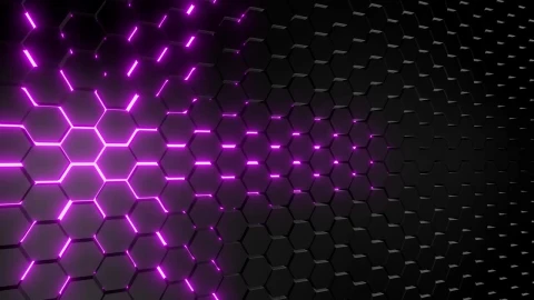 Stock Video Futuristic Honeycomb With Neon Light Live Wallpaper For PC - Free Live Wallpaper