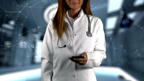 Stock Video Futuristic Doctor With A Hologram Live Wallpaper For PC - Free Live Wallpaper