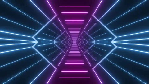 Stock Video Futuristic Corridor With Neon Lights Live Wallpaper For PC - Free Live Wallpaper
