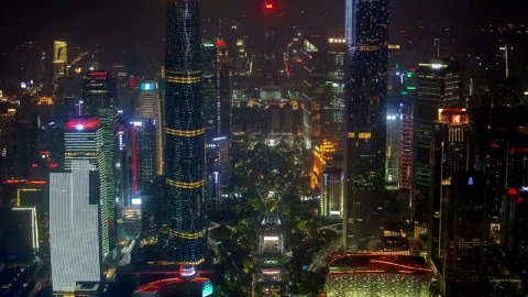 Stock Video Futuristic Buildings Flashing In The Night Live Wallpaper For PC - Free Live Wallpaper