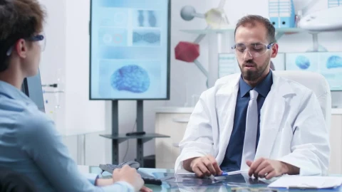 Stock Video Future Scientist Uses Ar Glasses In Meeting With Colleague Live Wallpaper For PC - Free Live Wallpaper