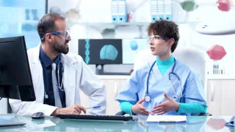 Stock Video Future Doctors In Vr Glasses Talk And Gesture Live Wallpaper For PC - Free Live Wallpaper