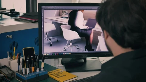 Stock Video Furniture Designer Making A Photomontage In Photoshop Live Wallpaper For PC - Free Live Wallpaper