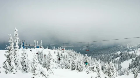 Stock Video Funiculars In A Ski Station In The Mountains Live Wallpaper For PC - Free Live Wallpaper