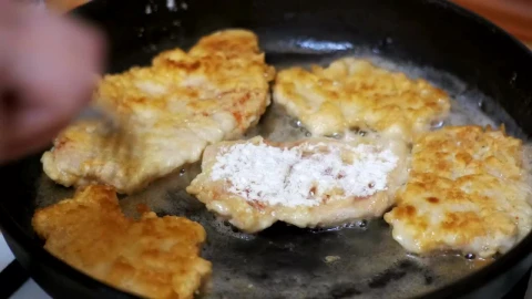 Stock Video Frying Pan Cooking Meat Cutlets Live Wallpaper For PC - Free Live Wallpaper