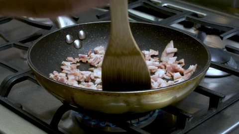 Stock Video Frying Bacon Chunks On The Stove Live Wallpaper For PC - Free Live Wallpaper