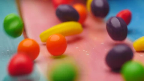 Stock Video Fruit Shaped Sweets Slowly Falling Into A Bowl Live Wallpaper For PC - Free Live Wallpaper